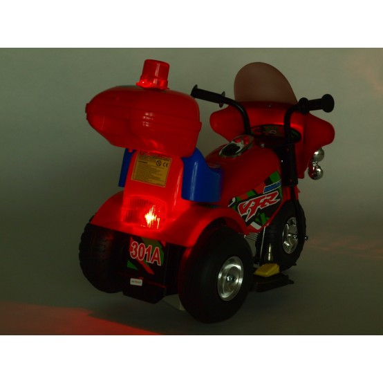 Policejní motorka Bravea 2 s blikajícím majáčkem a LED osvětlením, ZELENÁ